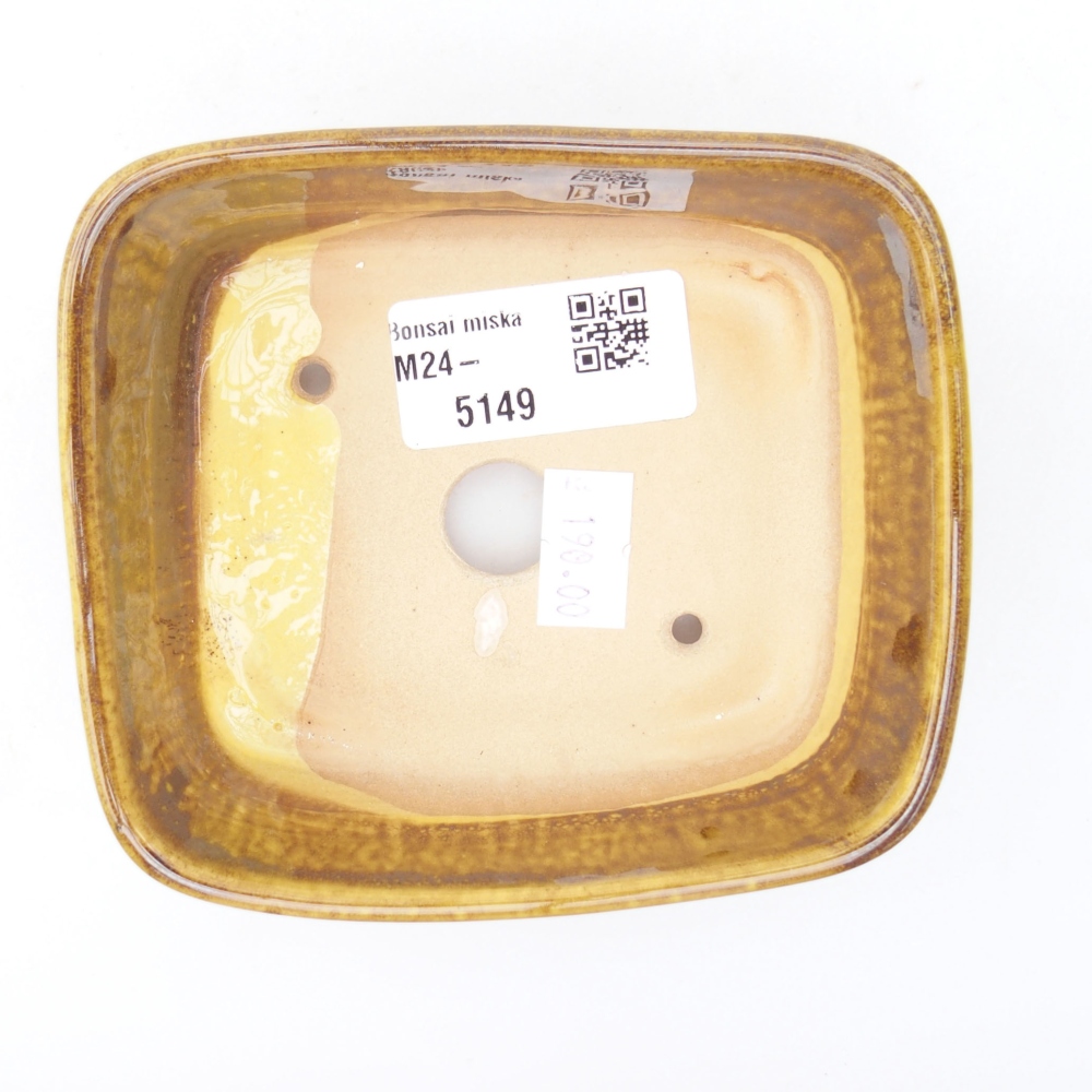 Ceramiczna miska bonsai 11 x 9,5 x 4,5 cm, kolor Żółty
