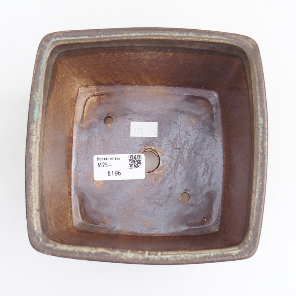 Ceramiczna miska bonsai 15 x 15 x 9,5 cm, kolor zielony