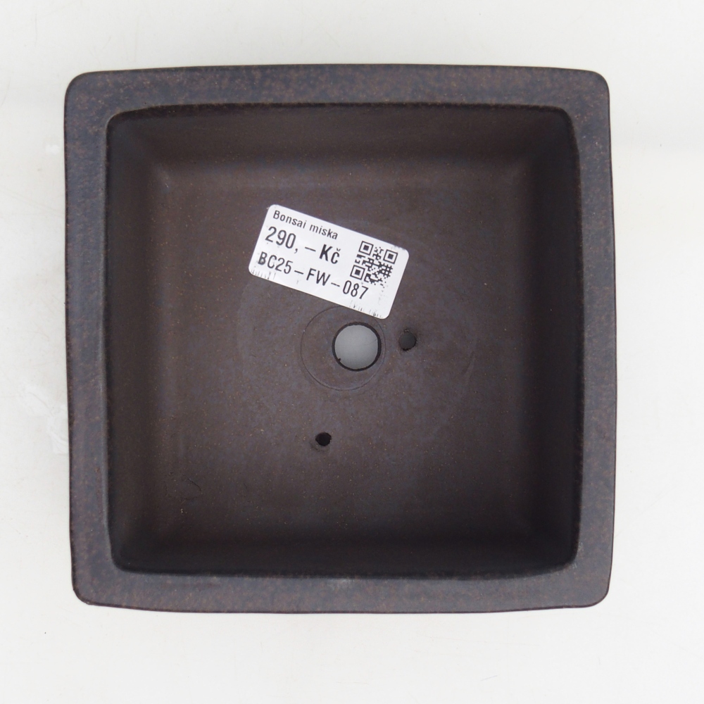 Ceramiczna miska do bonsai 12,5 x 12,5 x 6,5 cm, kolor brązowo-ochrowy
