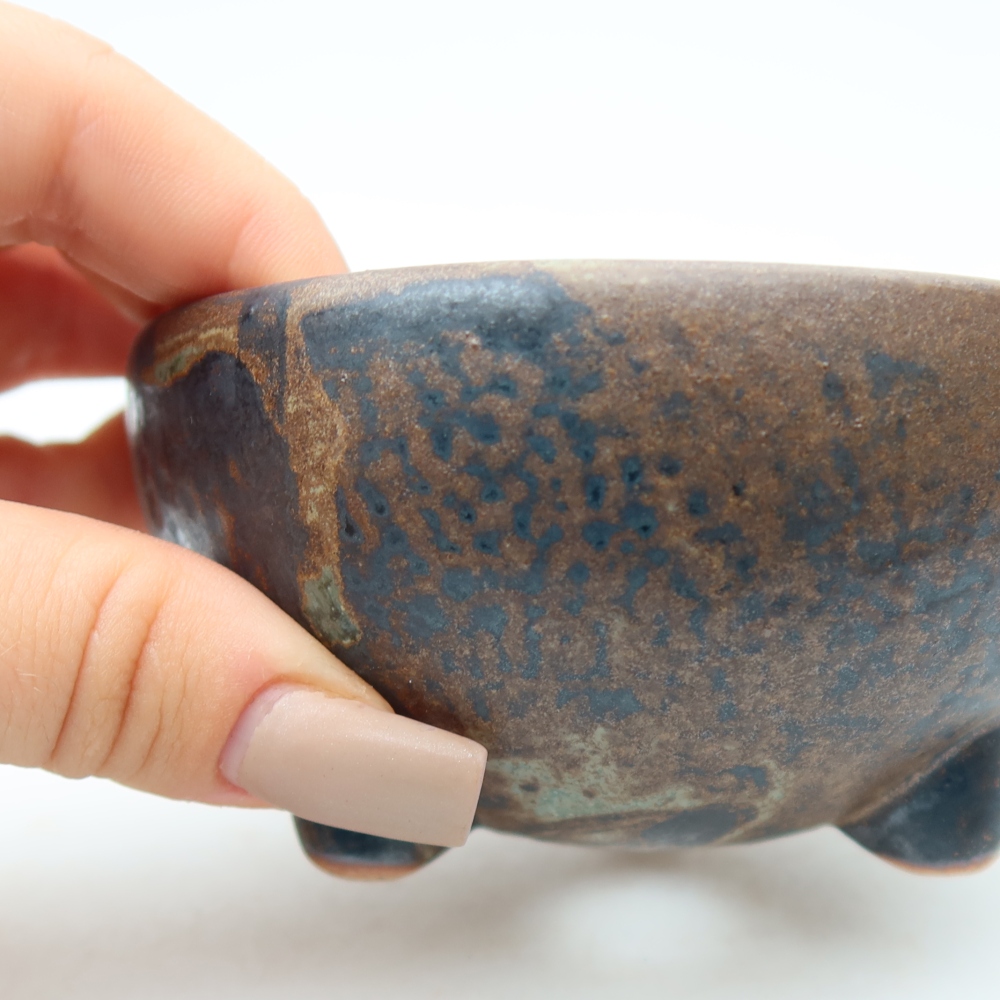 Ceramiczna miska do bonsai 10 x 10 x 5 cm, brązowa