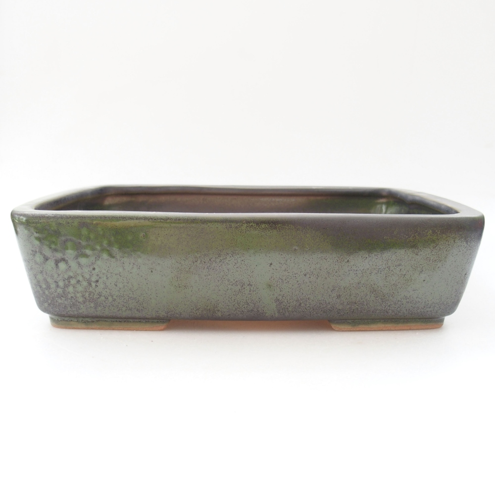 Ceramiczna miska bonsai 26,5 x 20,5 x 6,5 cm, kolor zielony