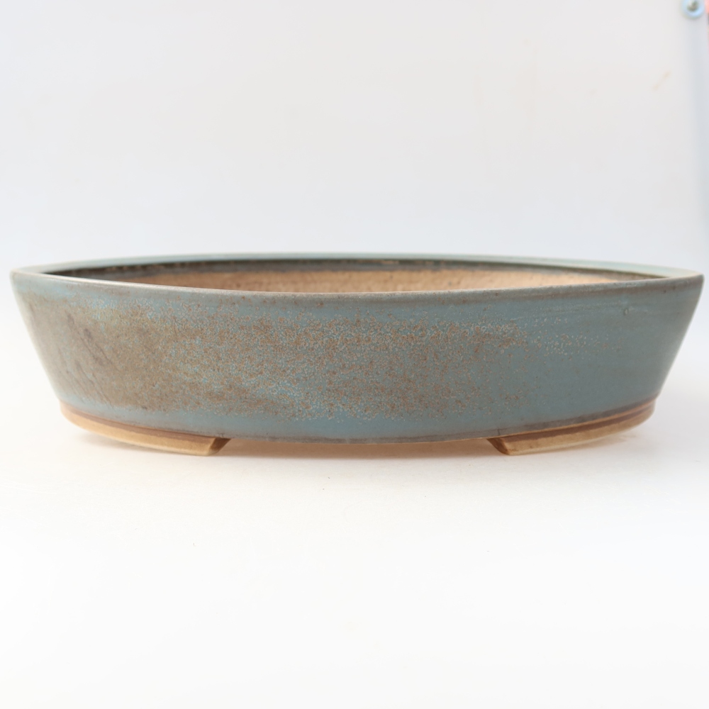 Ceramiczna miska do bonsai 32 x 27,5 x 6,5 cm, kolor niebieski