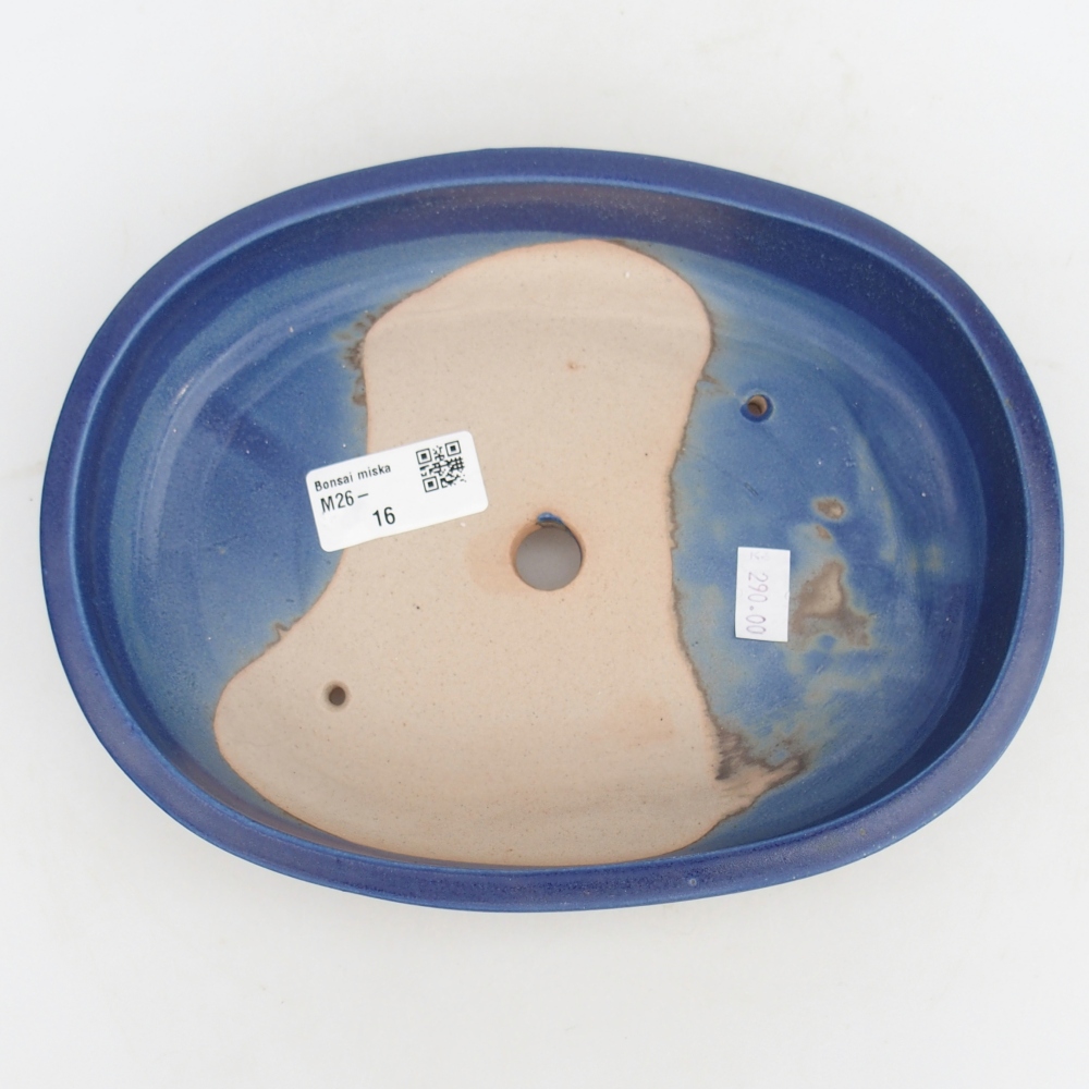 Ceramiczna miska do bonsai 22,5 x 17 x 4,5 cm, kolor niebieski