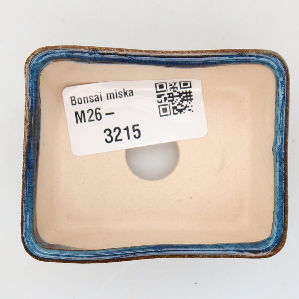 Ceramiczna miseczka do bonsai 6,5 x 5 x 3,5 cm, kolor niebieski