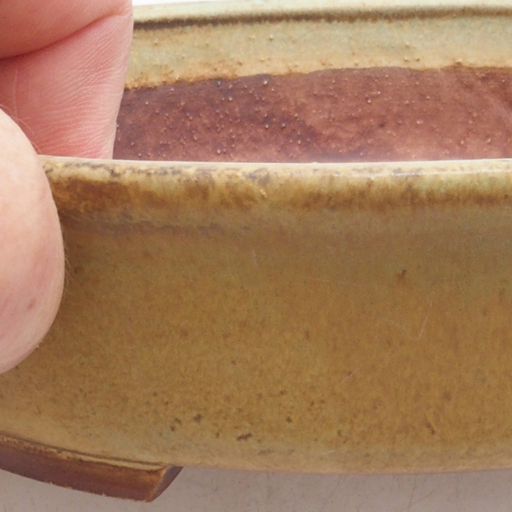 Ceramiczna miska do bonsai 17 x 15 x 4 cm, kolor zielony