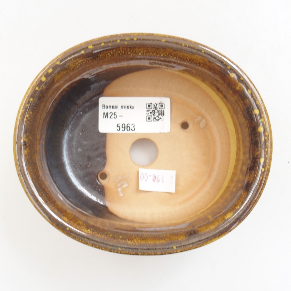 Ceramiczna miska bonsai 12,5 x 10,5 x 5,5 cm, kolor Żółty