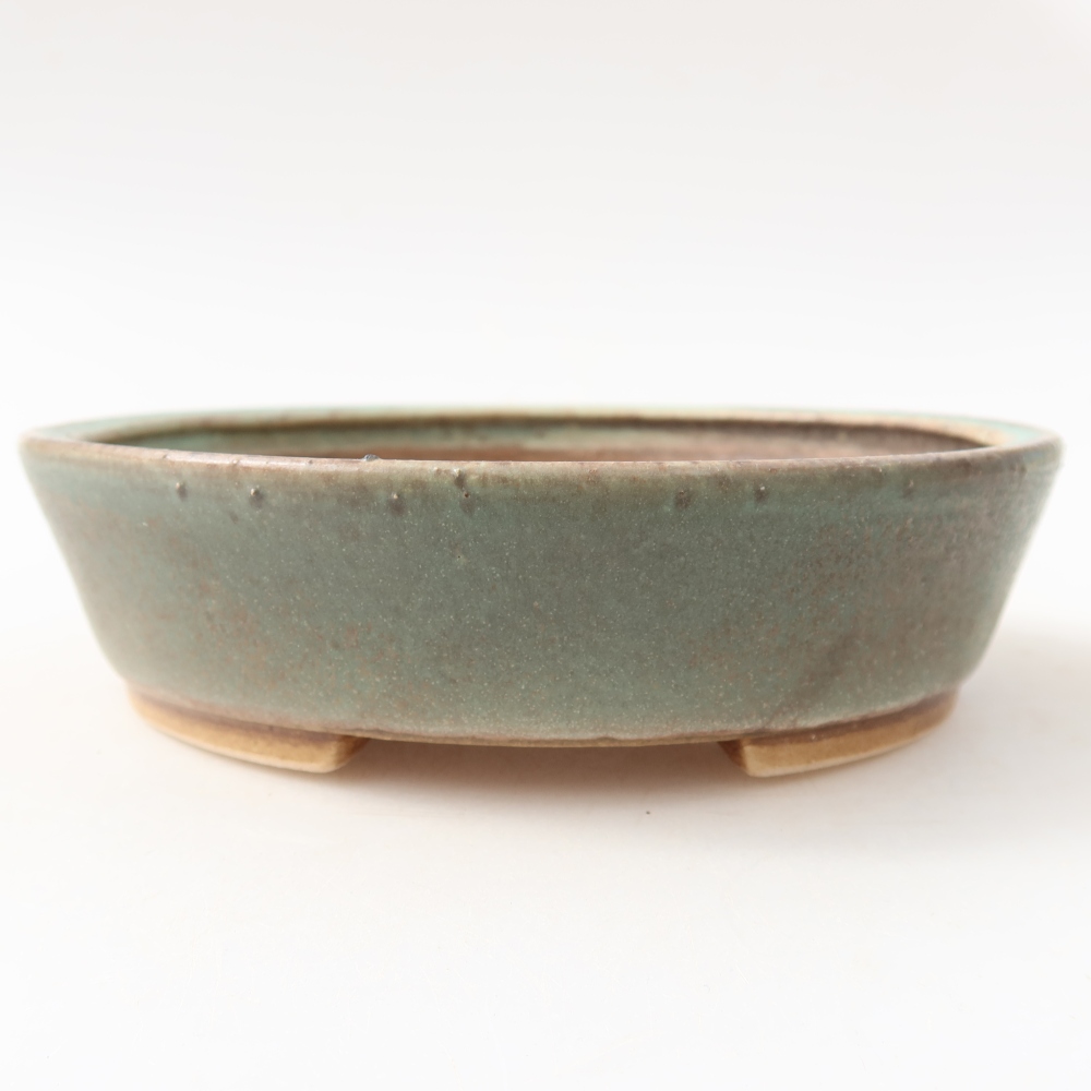 Ceramiczna miska do bonsai 15 x 14 x 4 cm, kolor zielony