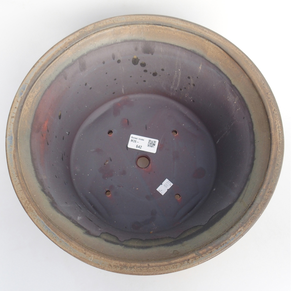 Ceramiczna miska do bonsai 31,5 x 31,5 x 14 cm, brązowa