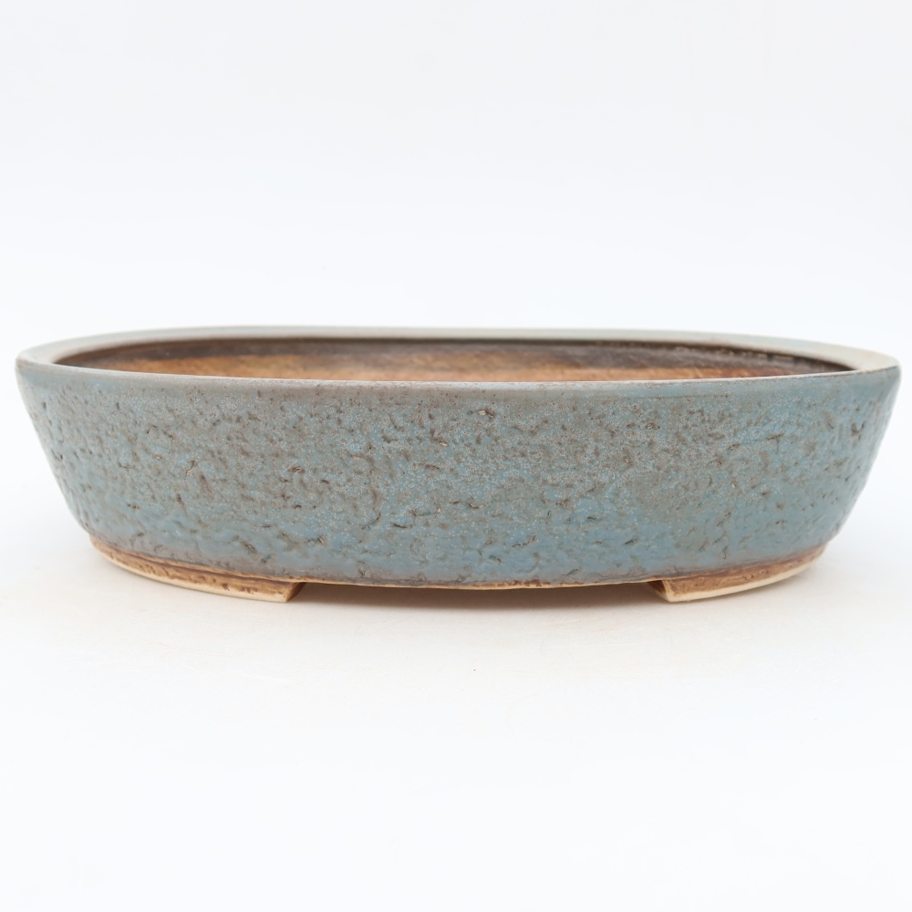 Ceramiczna miska do bonsai 27 x 24 x 5,5 cm, kolor niebieski