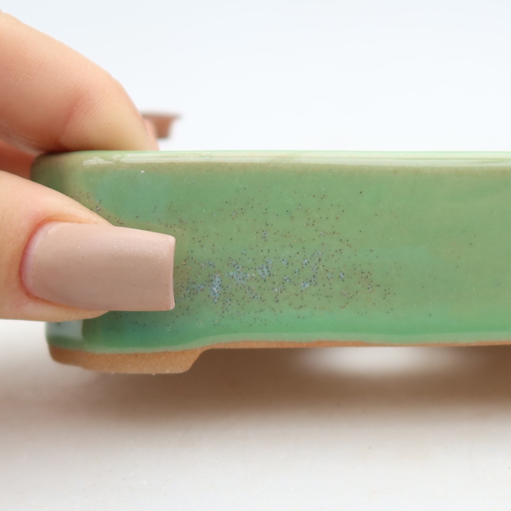 Ceramiczna miska do bonsai 10,5 x 9 x 3 cm, kolor zielony