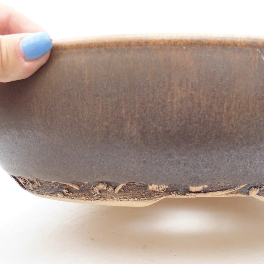 Ceramiczna miska bonsai 26 x 26 x 8 cm, kolor brązowy