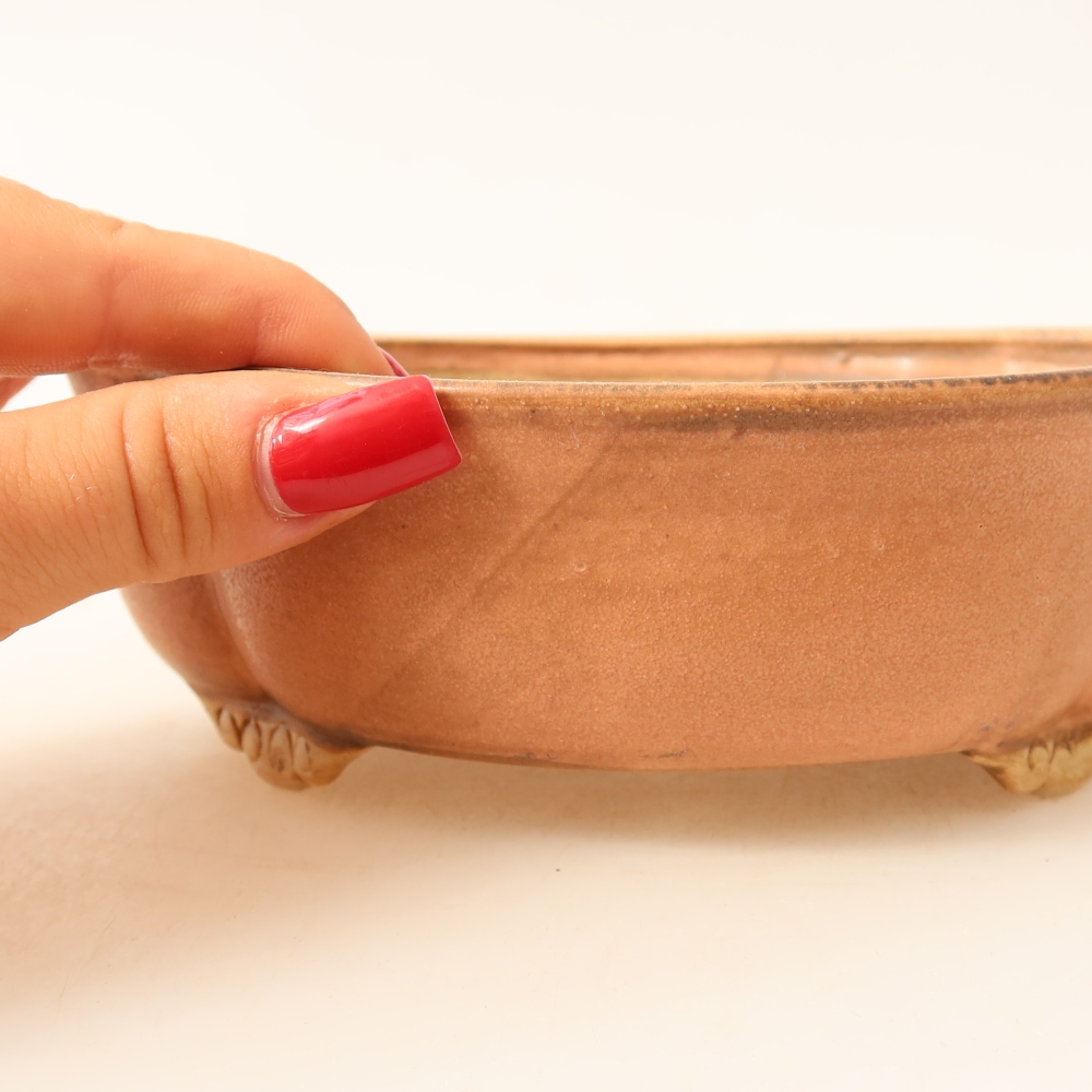 Ceramiczna miska na bonsai 17 x 15,5 x 5,5 cm, różowa