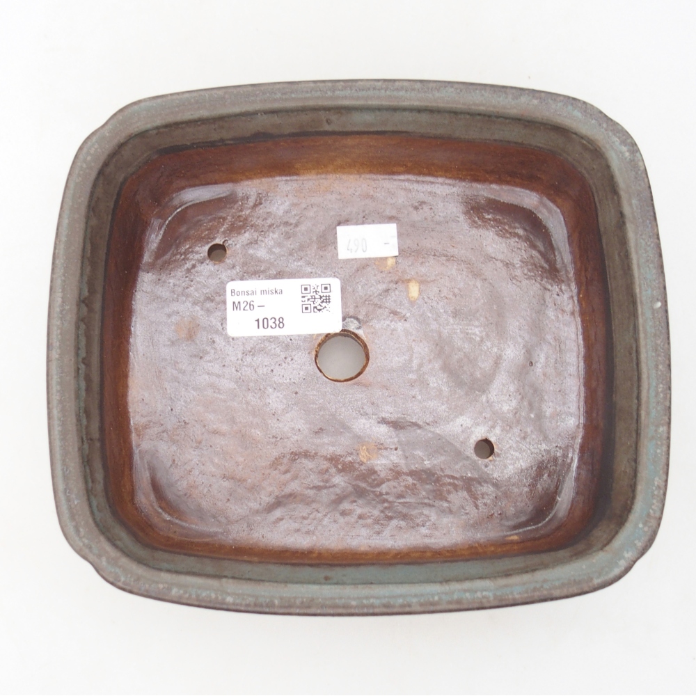 Ceramiczna miska bonsai 19 x 17 x 6 cm, kolor niebieski