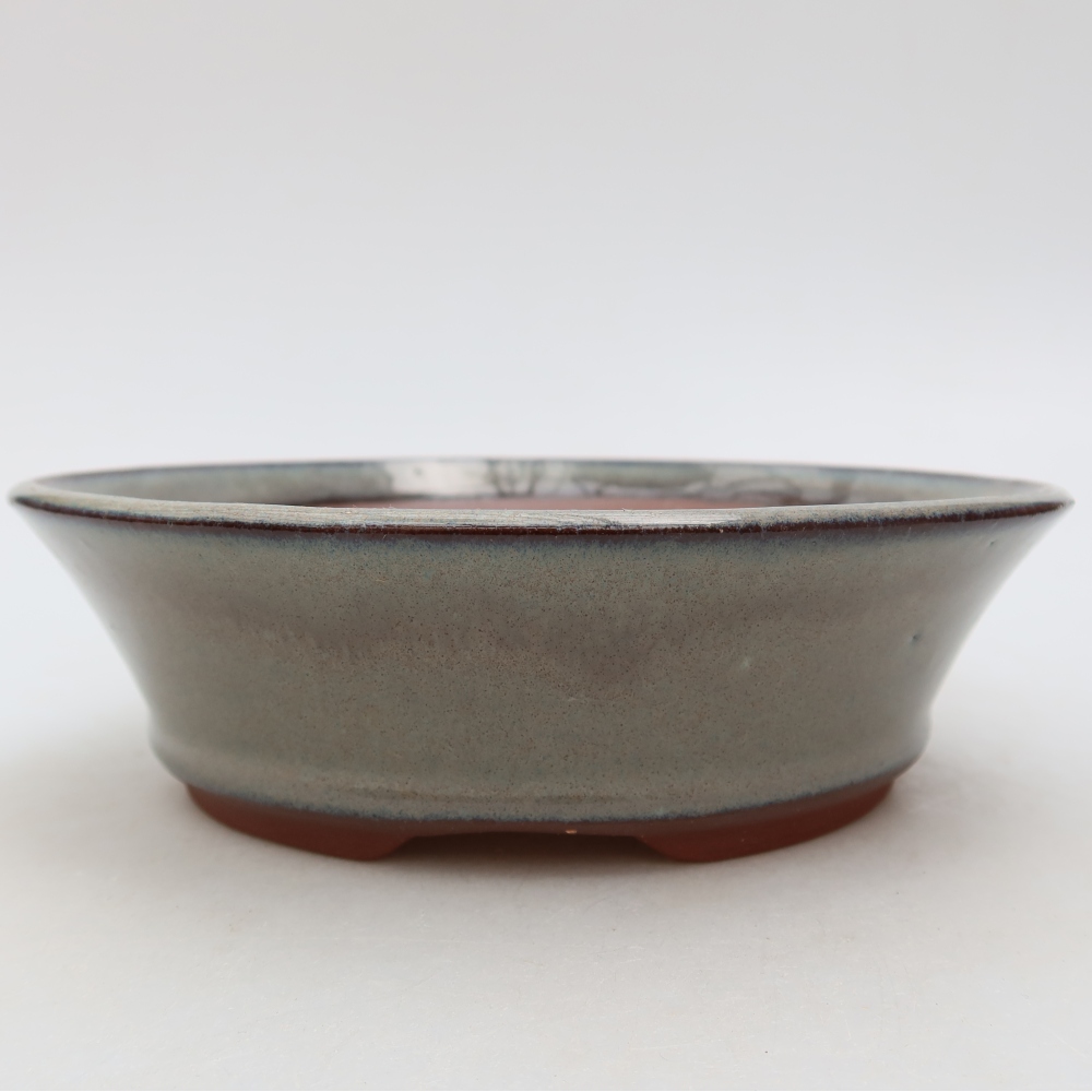 Ceramiczna miska do bonsai 17,5 x 17,5 x 5 cm, szara