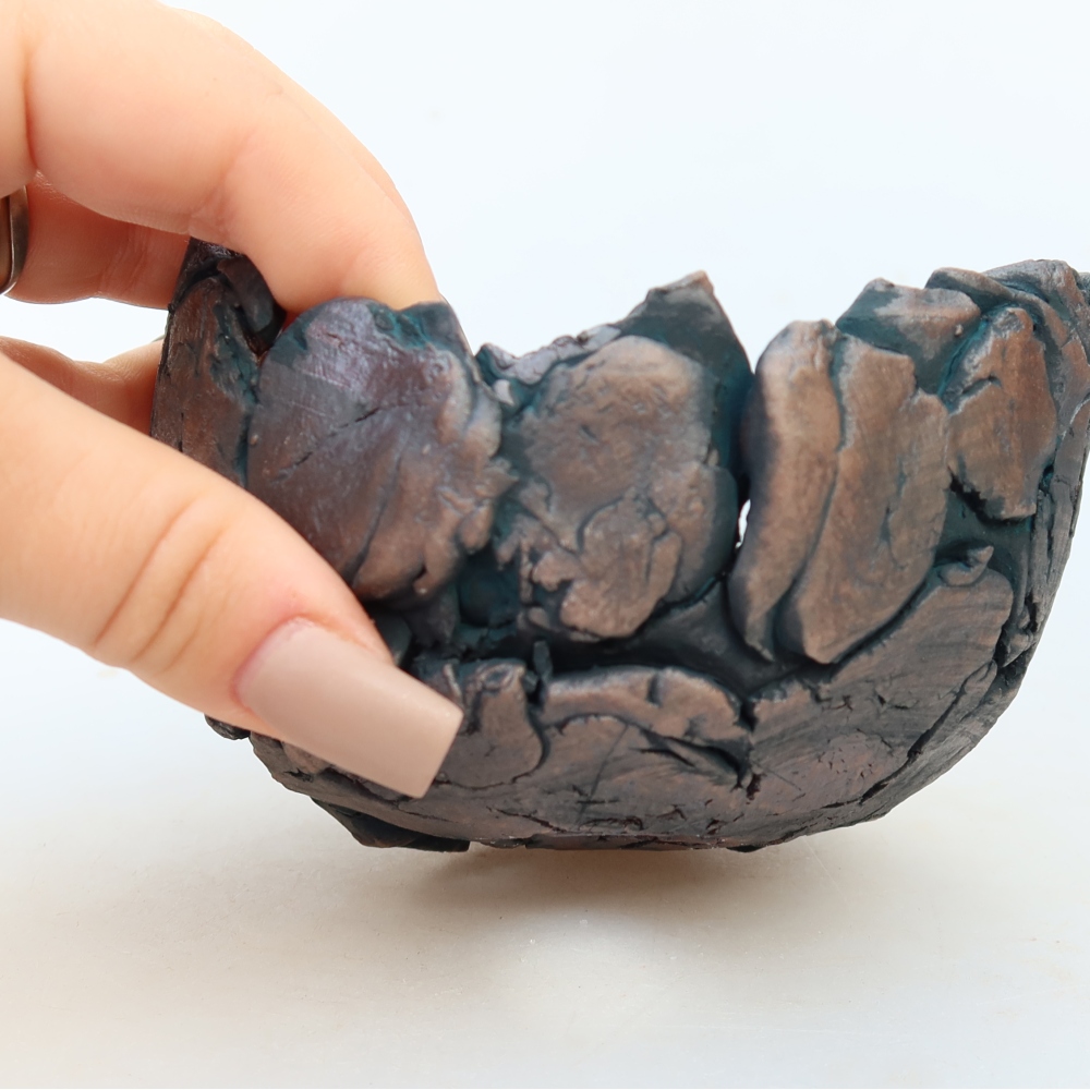 Ceramiczna skorupa  11 x 11 x 7 cm, kolor zielony
