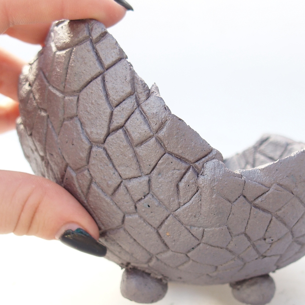 Muszla ceramiczna 13 x 13 x 10 cm, kolor metaliczny