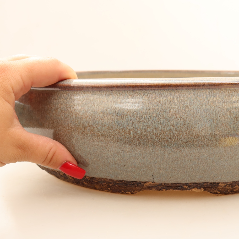 Ceramiczna miska do bonsai 35 x 35 x 9,5 cm, kolor szary – WYŁĄCZNIE ODBIÓR OSOBISTY lub transport na palecie