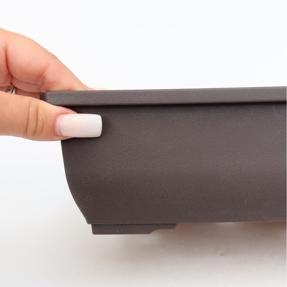 Plastikowa miska do bonsai MP-2vacl, brązowa – 20 x 14,5 x 7,5 cm