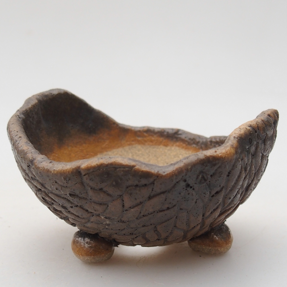 Ceramiczna muszla 8,5 x 8,5 x 7 cm, kolor brązowy