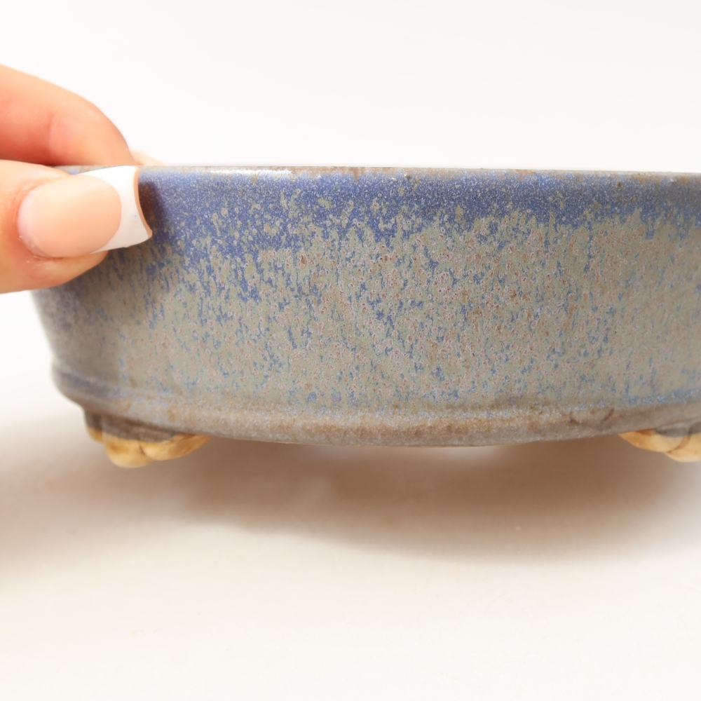 Ceramiczna miska do bonsai 15,5 x 15,5 x 5 cm, kolor niebieski