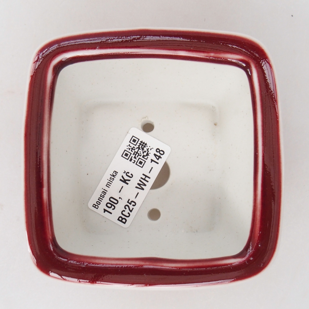 Ceramiczna miska do bonsai 9,5 x 9,5 x 5 cm, kolor czerwony