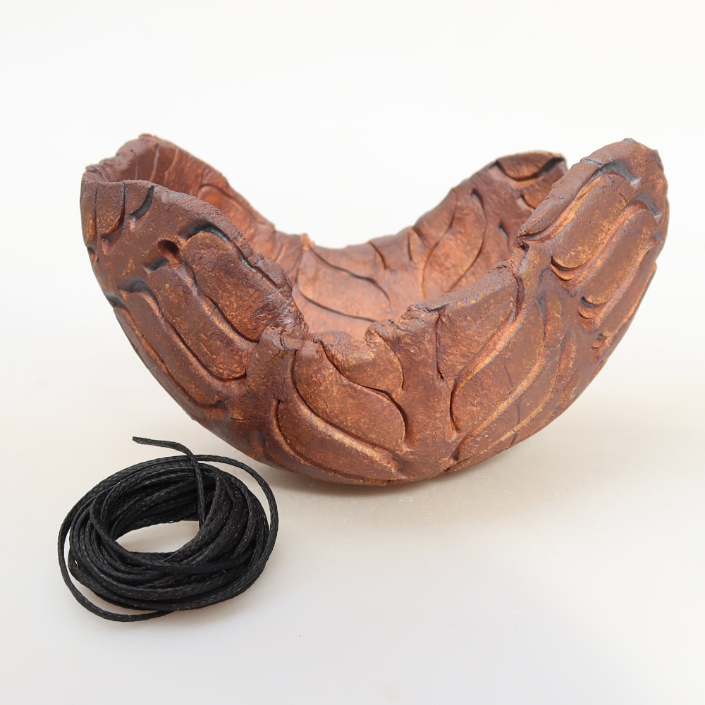 Ceramiczna skorupa do kokedamy 13 x 11,5 x 8,5 cm, kolor brązowy