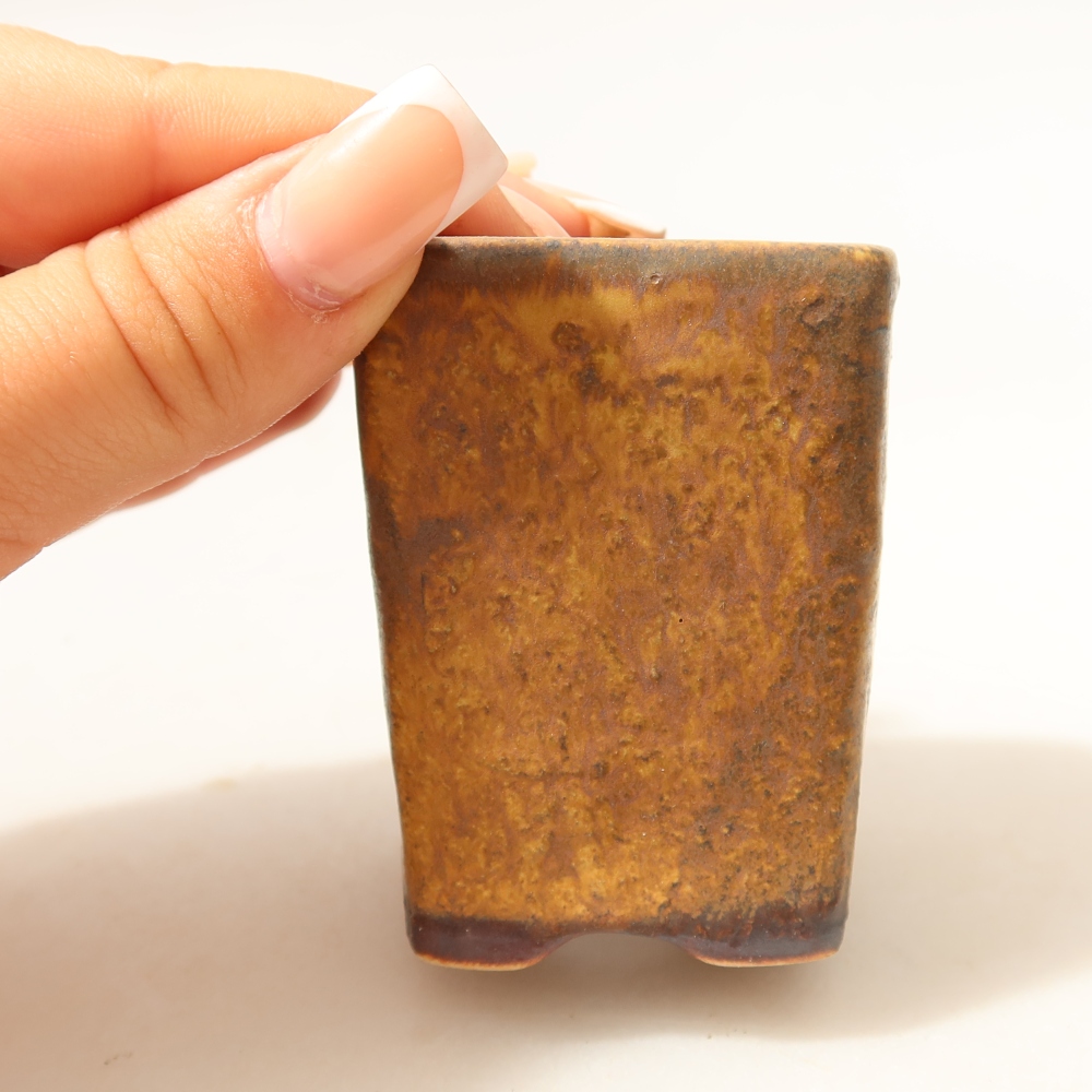 Ceramiczna miska do bonsai 5 x 5 x 6,5 cm, brązowa