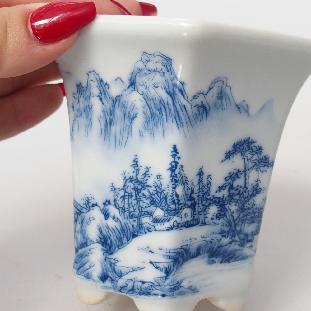 Ceramiczna miska do bonsai 10 x 9 x 9 cm, kolor biały