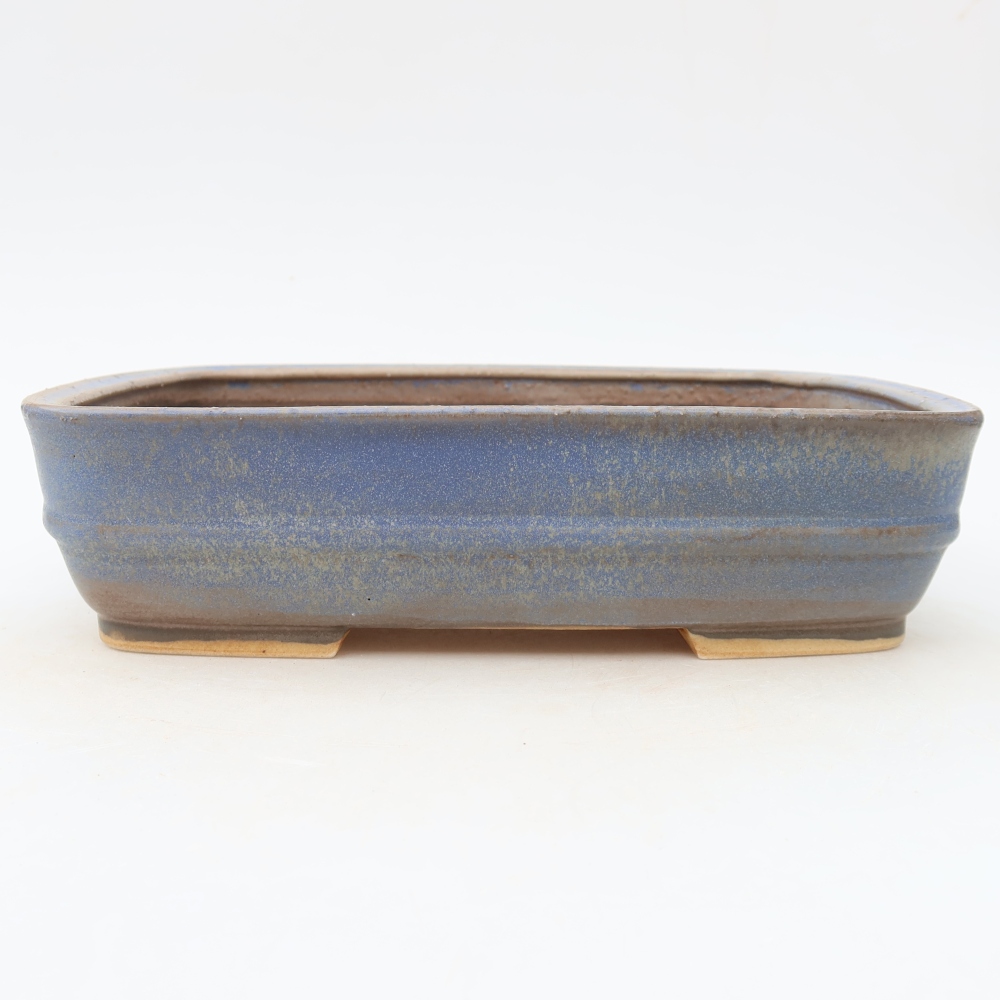 Ceramiczna miska do bonsai 23 x 19 x 6 cm, kolor niebieski