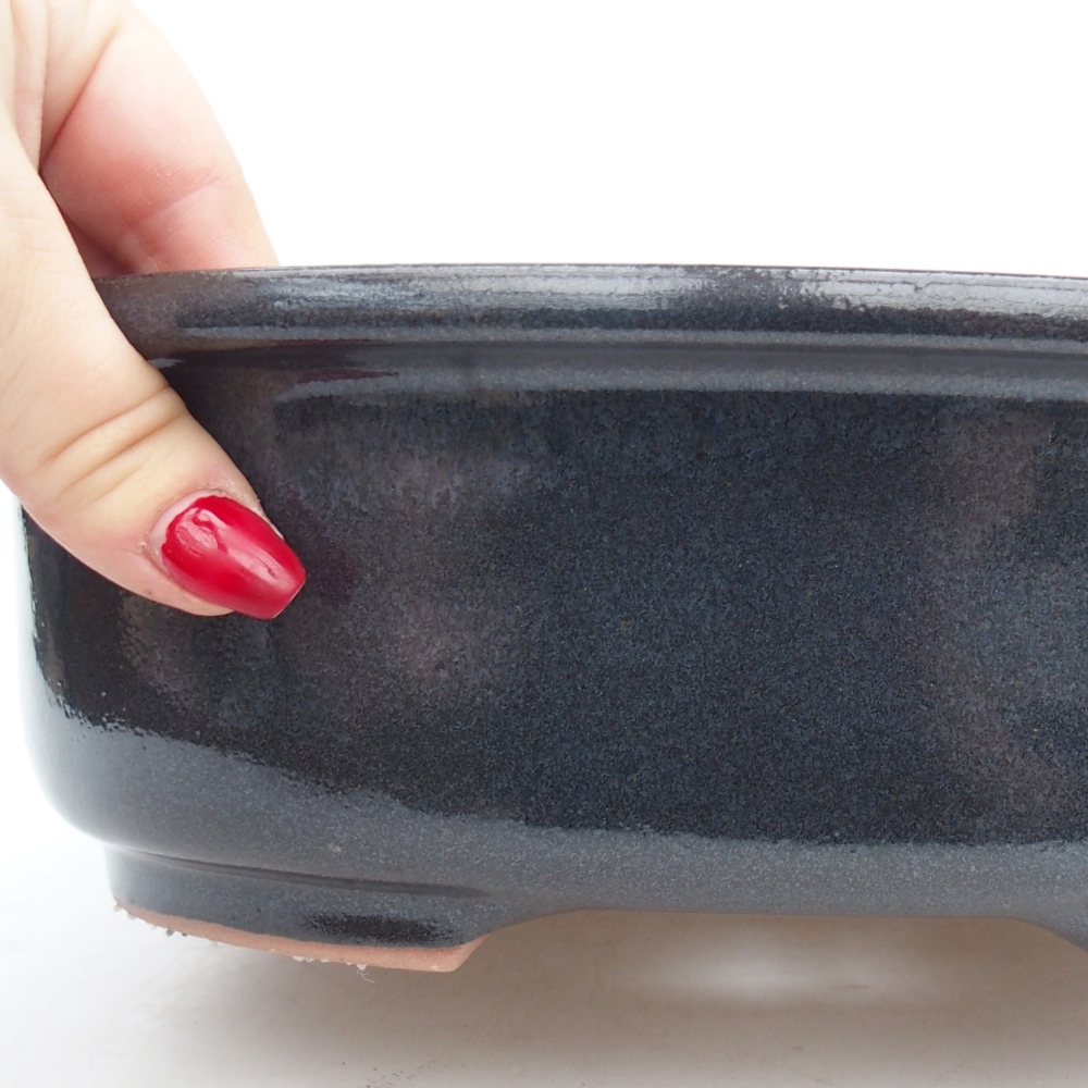 Ceramiczna miska na bonsai 26 x 22 x 8 cm, szara