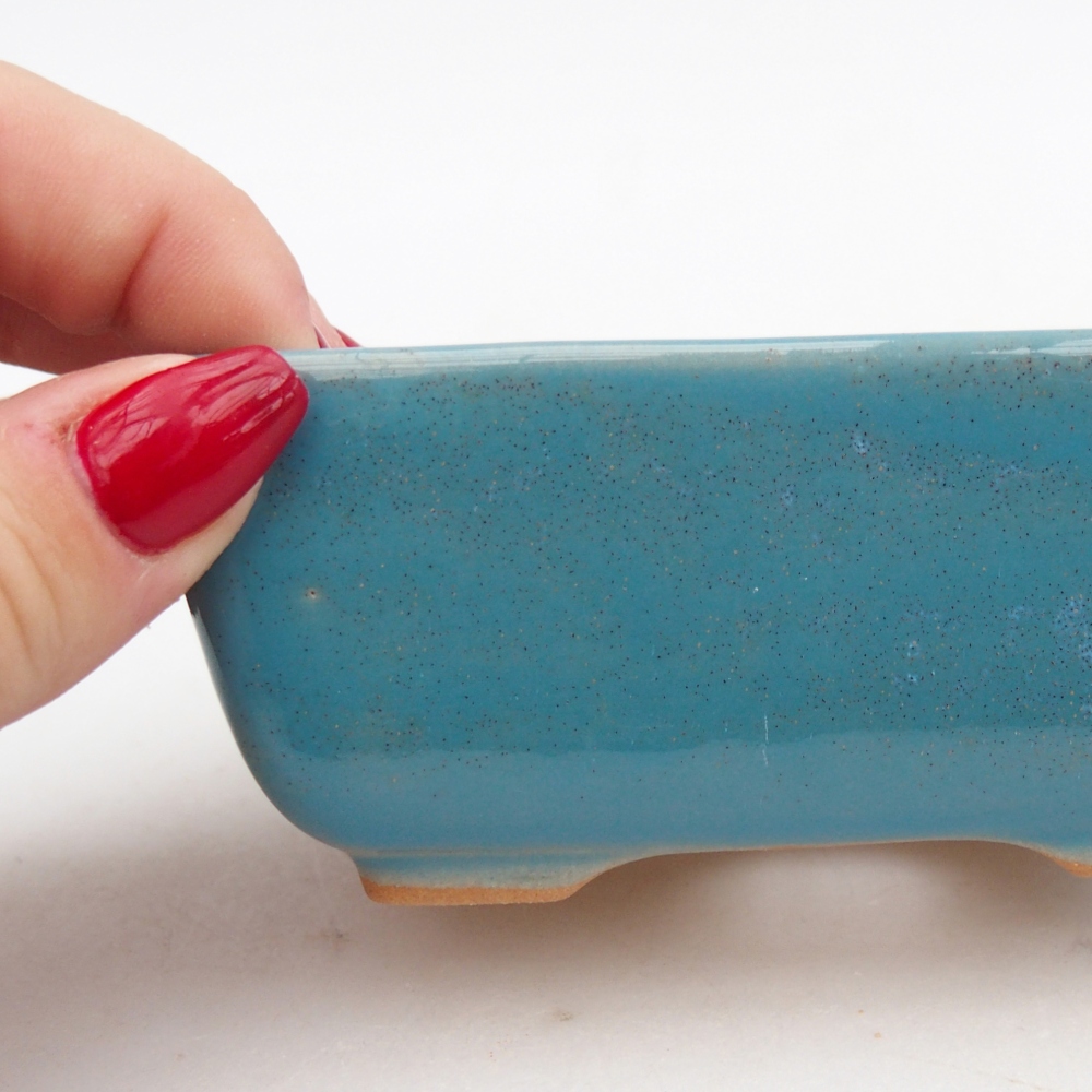 Ceramiczna miska do bonsai 10,5 x 7,5 x 4,5 cm, kolor niebieski