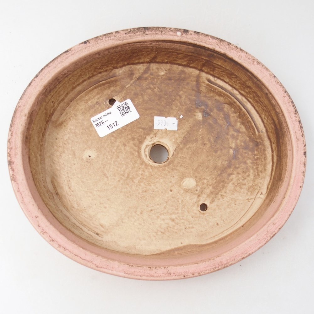 Ceramiczna miska na bonsai 24 x 21 x 5 cm, różowa