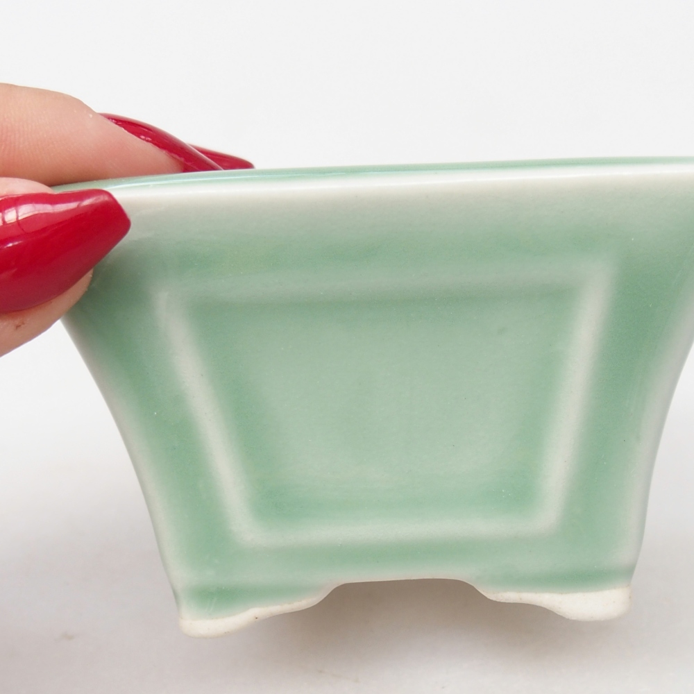 Ceramiczna miska do bonsai 8,5 x 8,5 x 5 cm, zielona