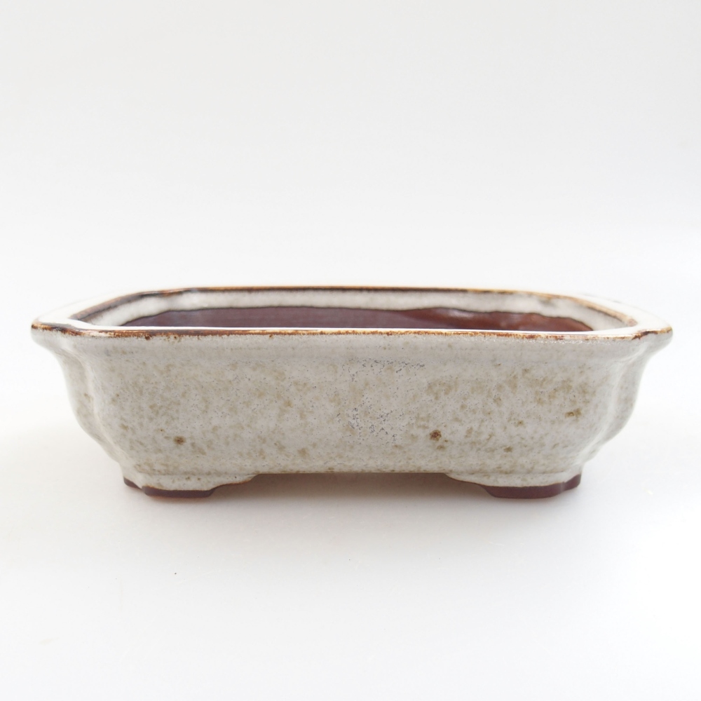 Ceramiczna miska bonsai 14 x 10,5 x 4 cm, kolor biały