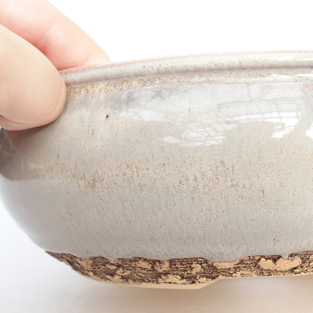 Ceramiczna miska do bonsai 20,5 x 20,5 x 7 cm, szara