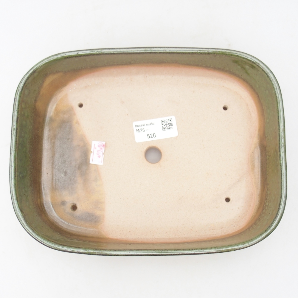 Ceramiczna miska do bonsai 22,5 x 17 x 6 cm, zielona