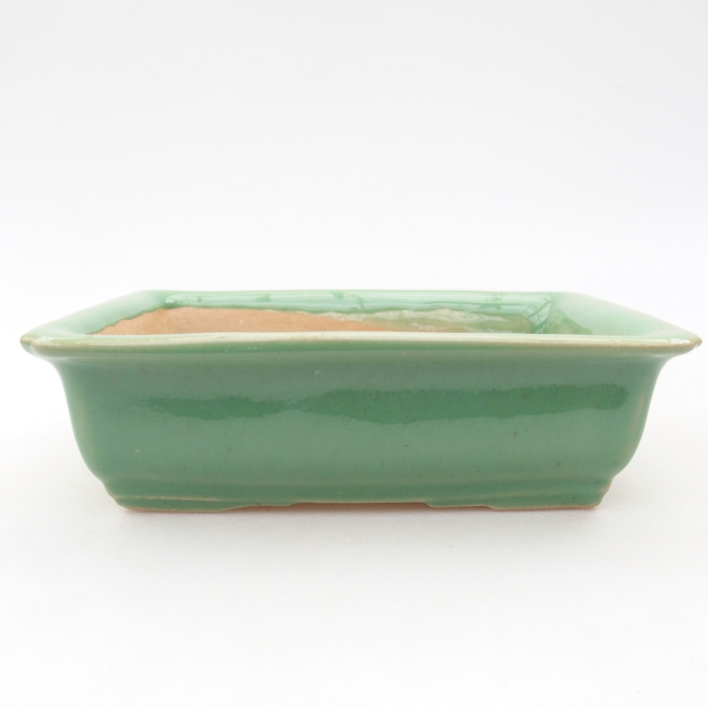Ceramiczna miska do bonsai 13,5 x 10 x 4 cm, zielona