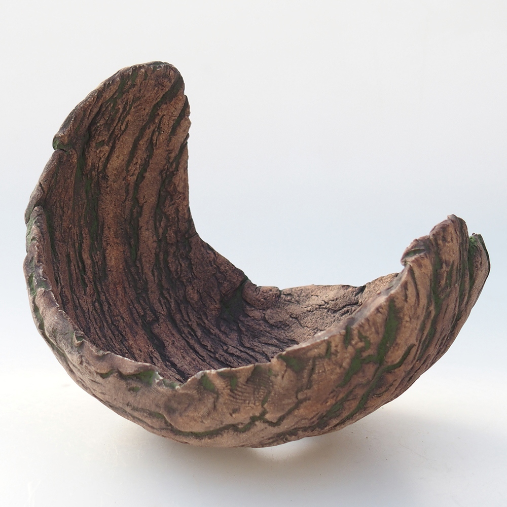 Ceramiczna muszla 13 x 12 x 12,5 cm, kolor zielony