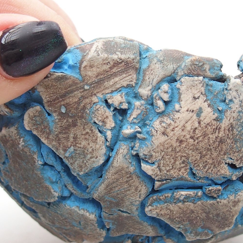 Ceramiczna muszla 11 x 11 x 7,5 cm, kolor niebieski