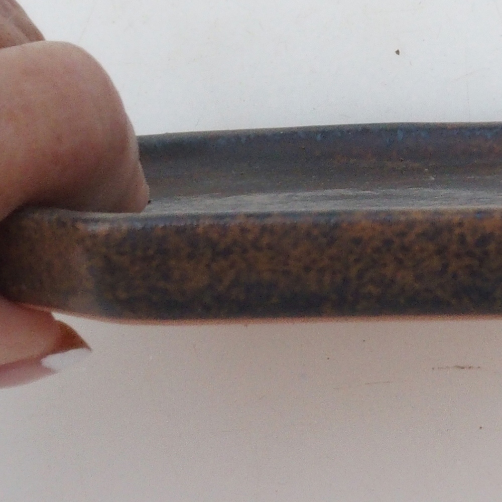 Ceramiczna miska H13 -12 x 12 x 1 cm - brązowa