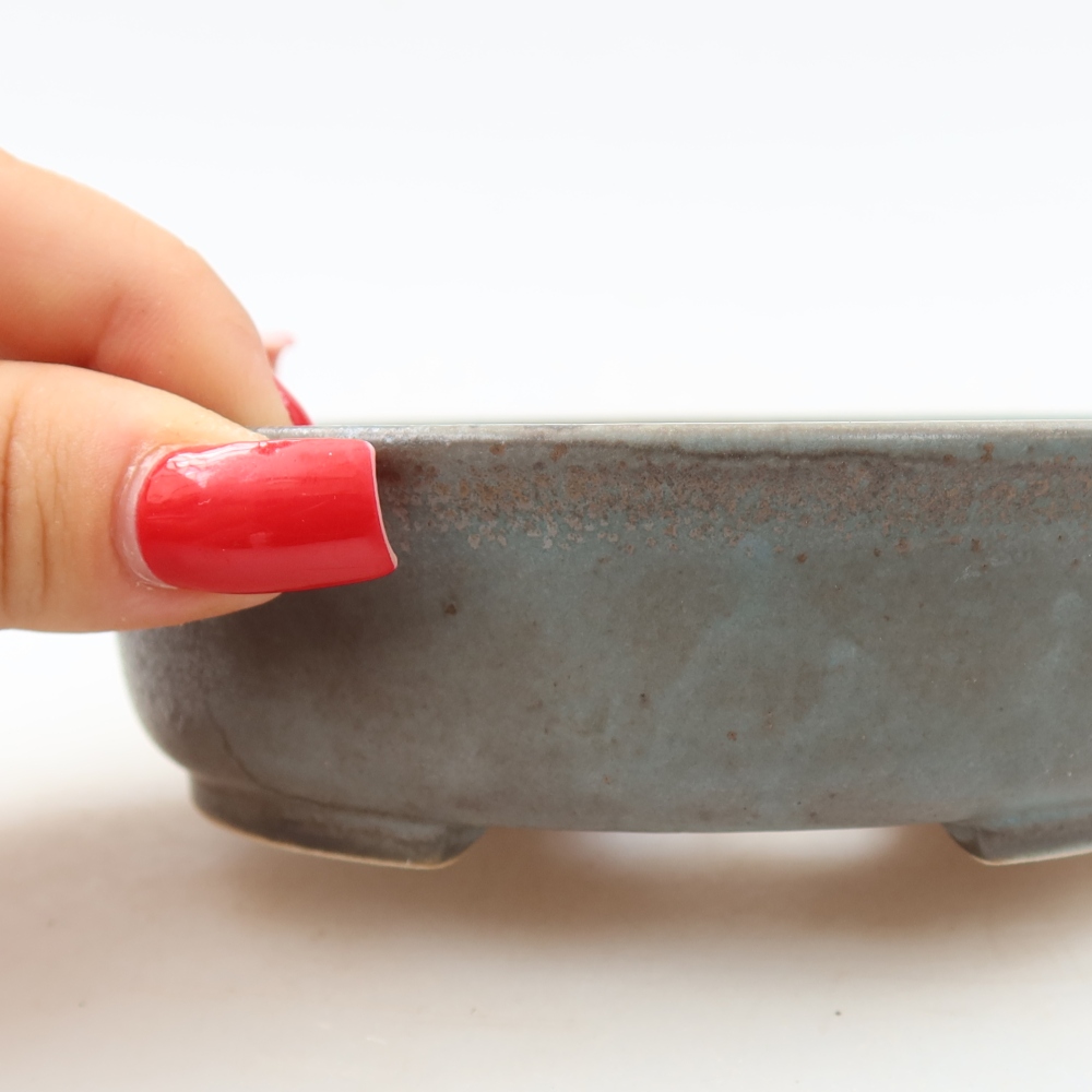 Ceramiczna miska do bonsai 12,5 x 11,5 x 3,5 cm, kolor niebieski