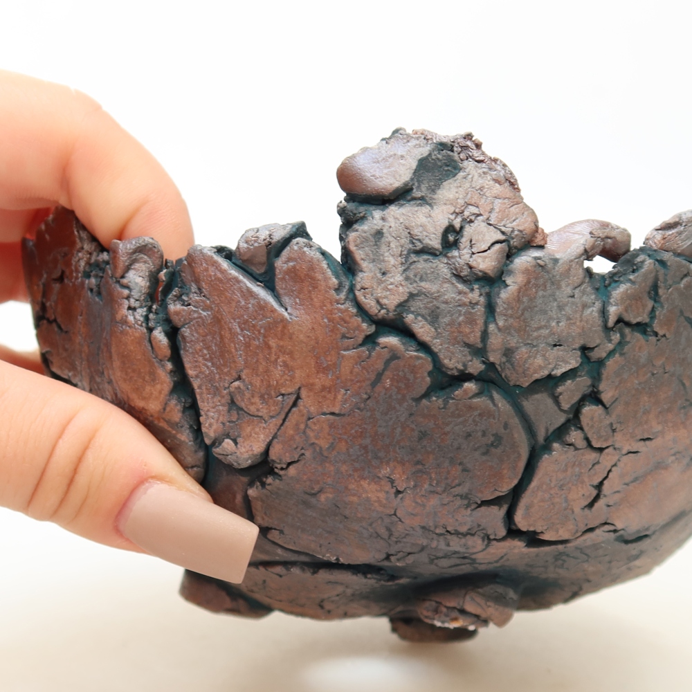 Ceramiczna skorupa 14 x 13 x 7 cm, kolor zielony