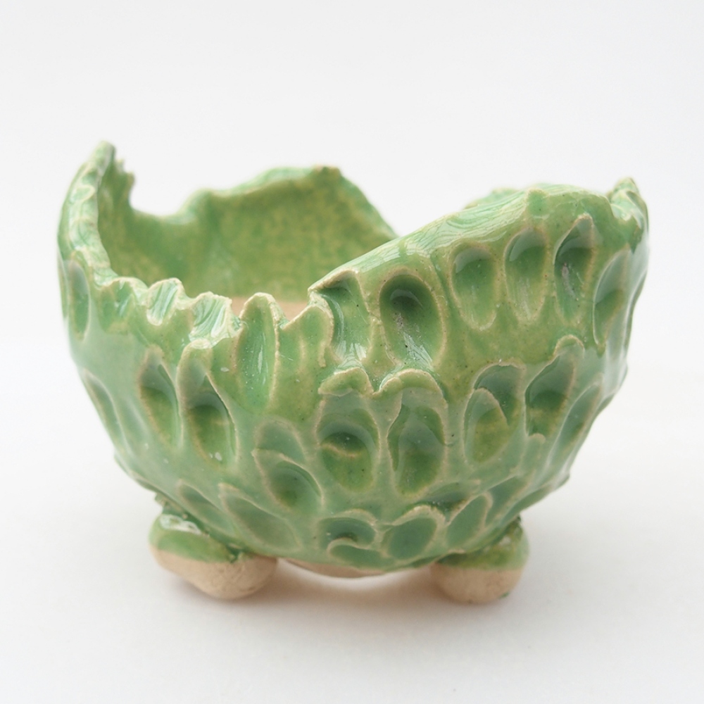 Muszla ceramiczna 7,5 x 7 x 6 cm, kolor zielony