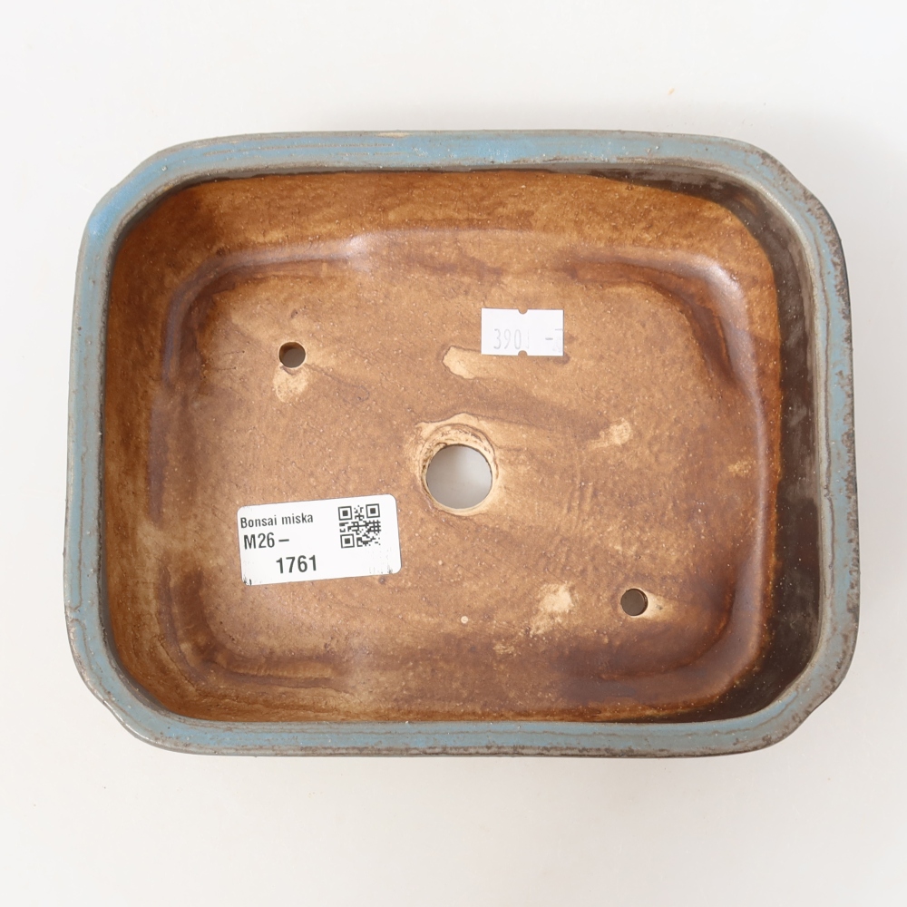 Ceramiczna miska na bonsai 17,5 x 14 x 5 cm, kolor niebieski