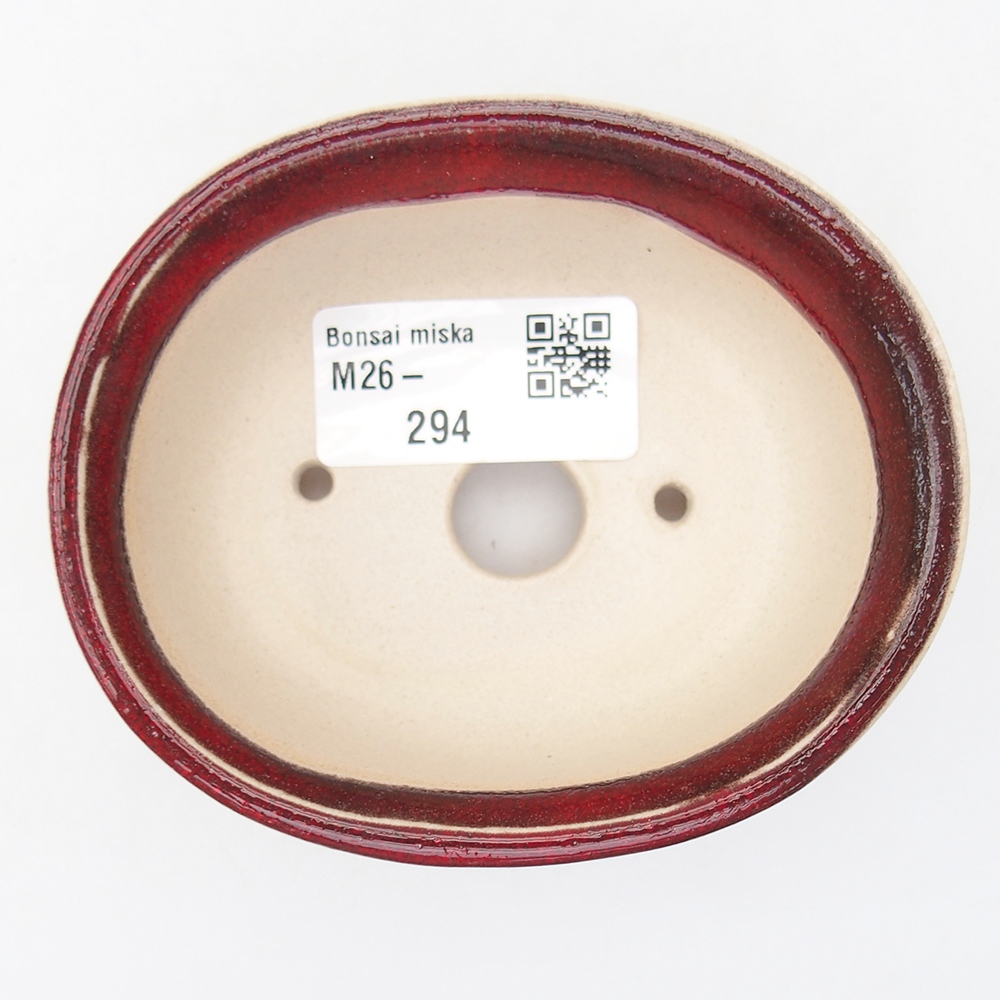 Mini miska do bonsai 9 x 8 x 4,5 cm, kolor czerwony