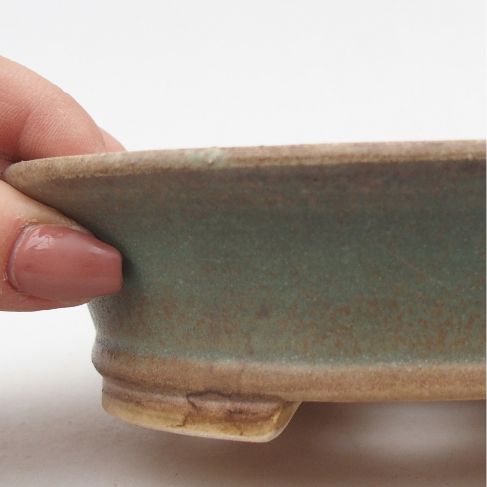 Ceramiczna miska do bonsai 14,5 x 12,5 x 4 cm, zielona