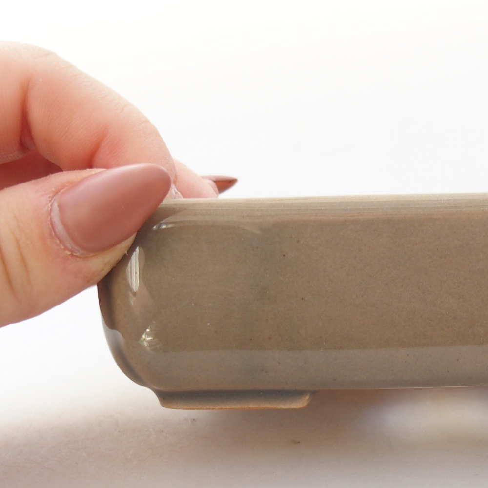 Ceramiczna miska na bonsai 11,5 x 9 x 3,5 cm, szara