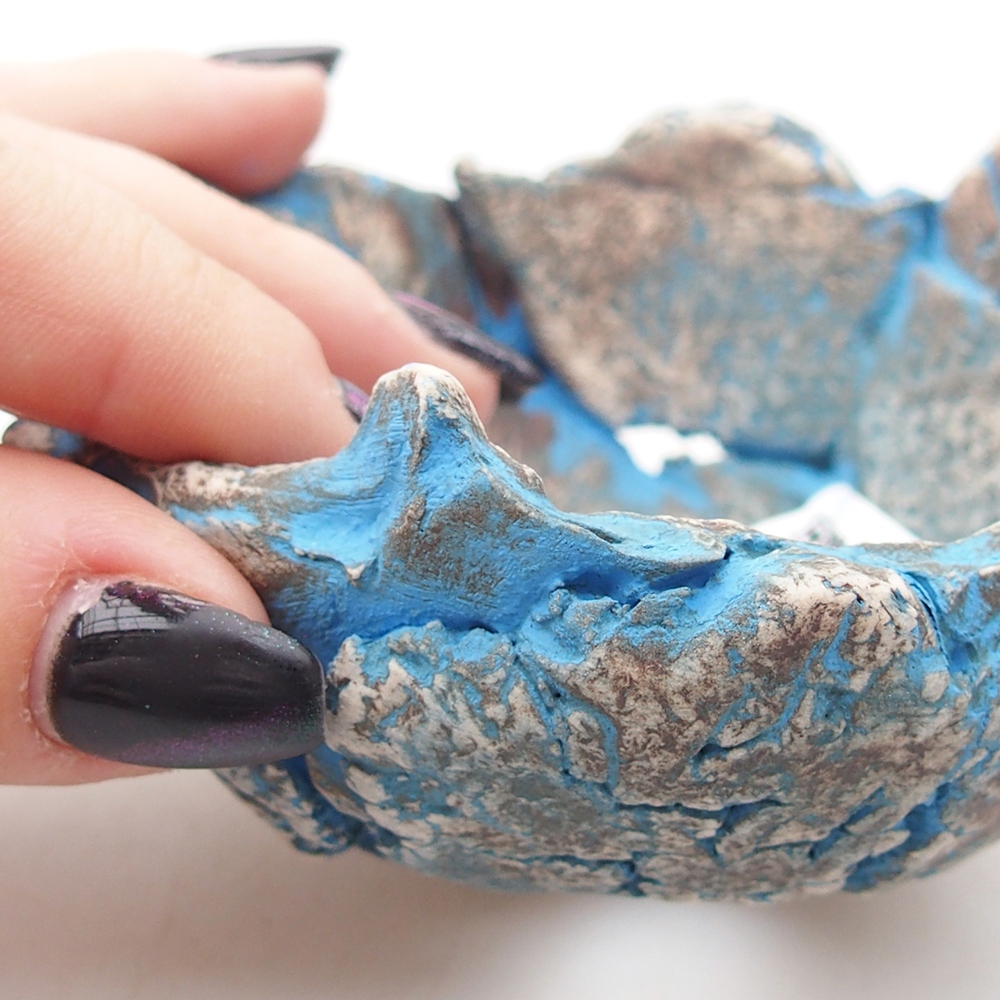 Ceramiczna muszla 9 x 9 x 6 cm, kolor niebieski