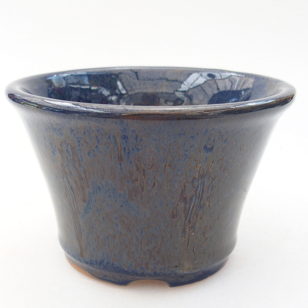 Ceramiczna miska bonsai 11 x 11 x 7 cm, kolor niebieski
