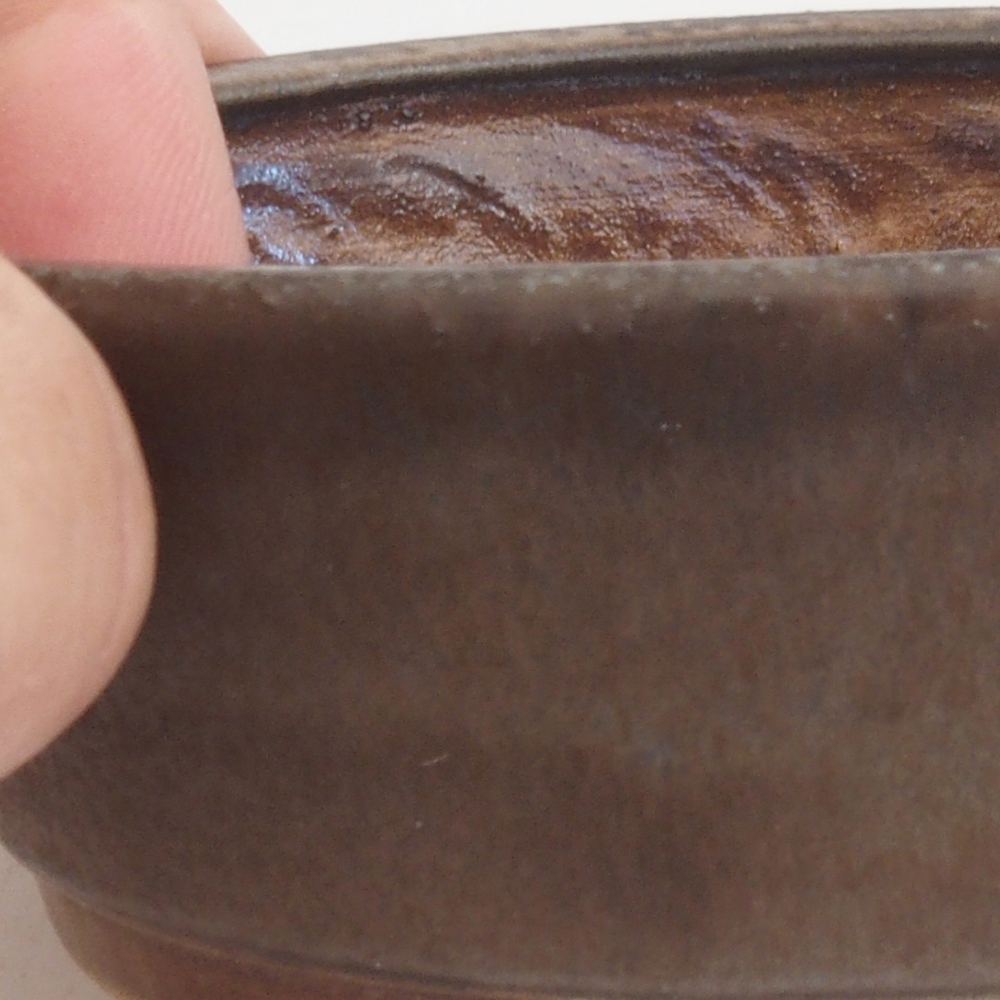 Ceramiczna miska do bonsai 9,5 x 8 x 3 cm, kolor brązowy